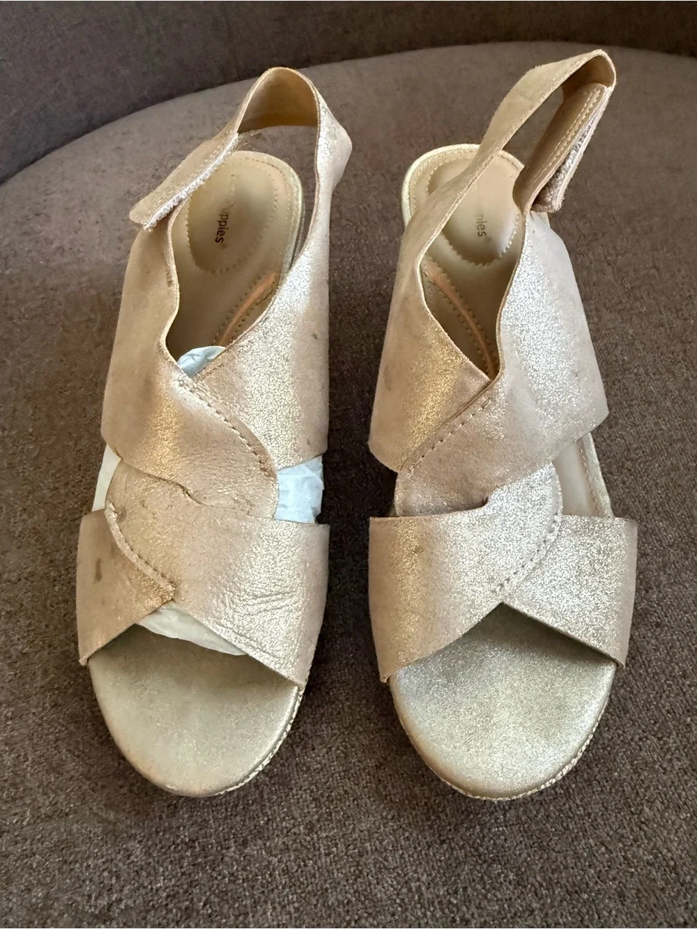 Hush Puppies Tan Wedge Slingback Sandal